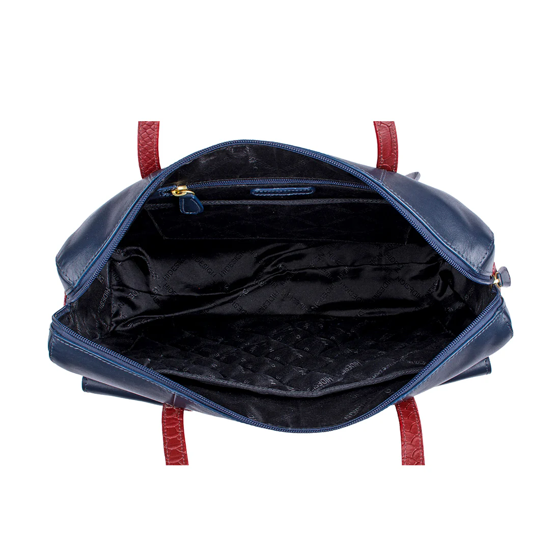 Ee London 01 Blue Leather Tote Bag - Image 4