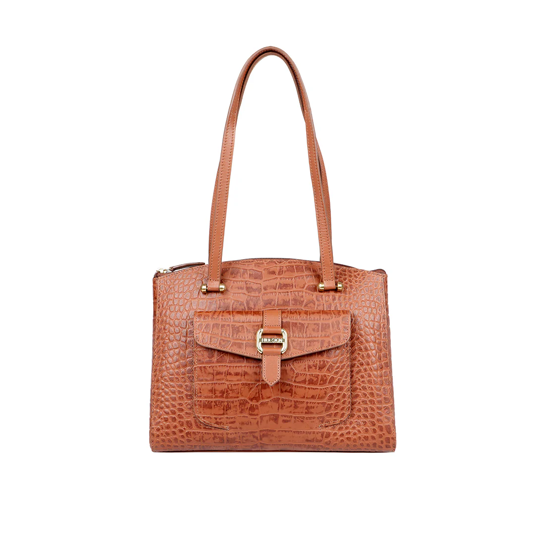 Ee Lotus 02 Tan Leather Tote Bag