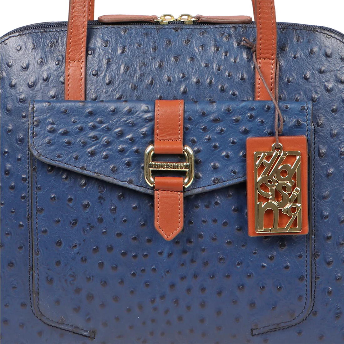 Ee Lotus 03 Blue Leather Shoulder Bag - Image 5