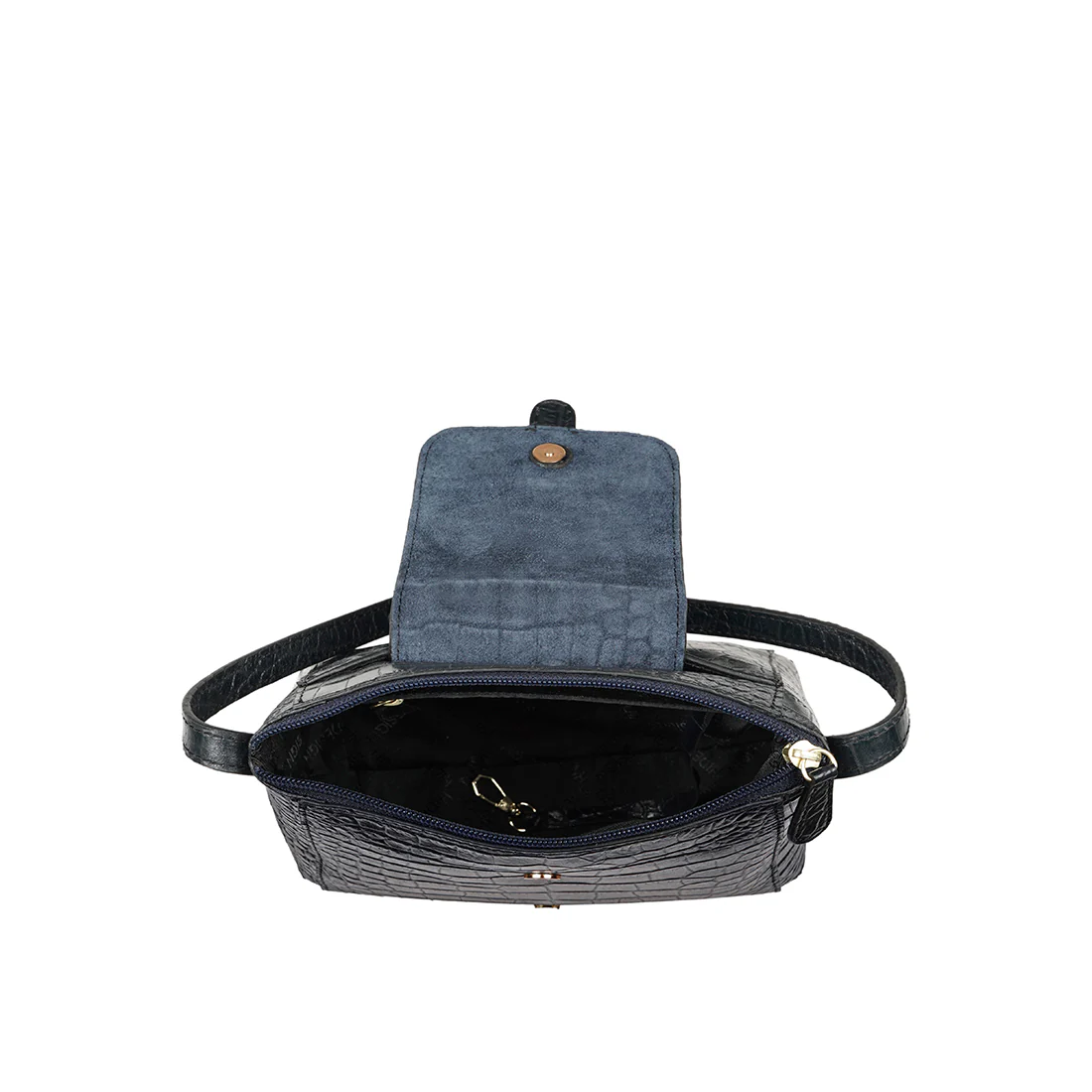 Ee Lyra Blue Leather Sling Bag - Image 6