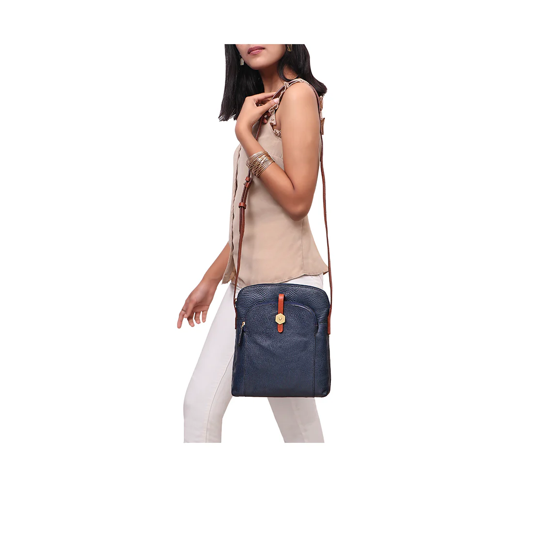 Ee Mensa 02 Blue Leather Crossbody