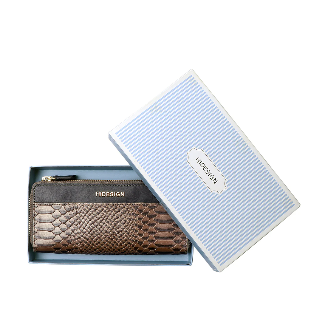 Ee Morocco W4  Grey Leather Double Zip Around Wallet - Image 5