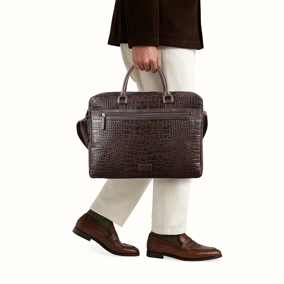 Ee Paulo 01 Brown Leather Briefcase - Image 2