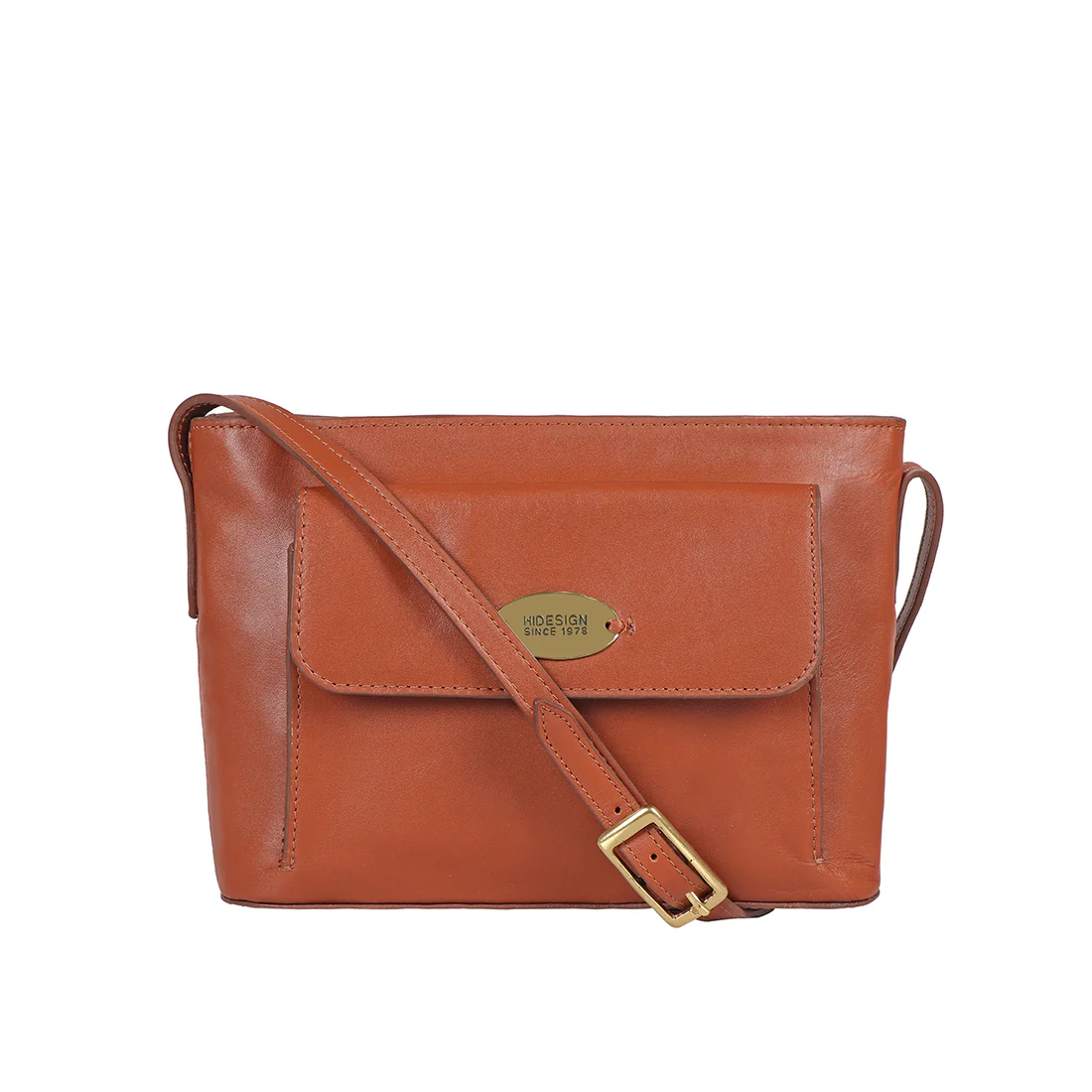 Ee Pink Tan Leather Sling Bag