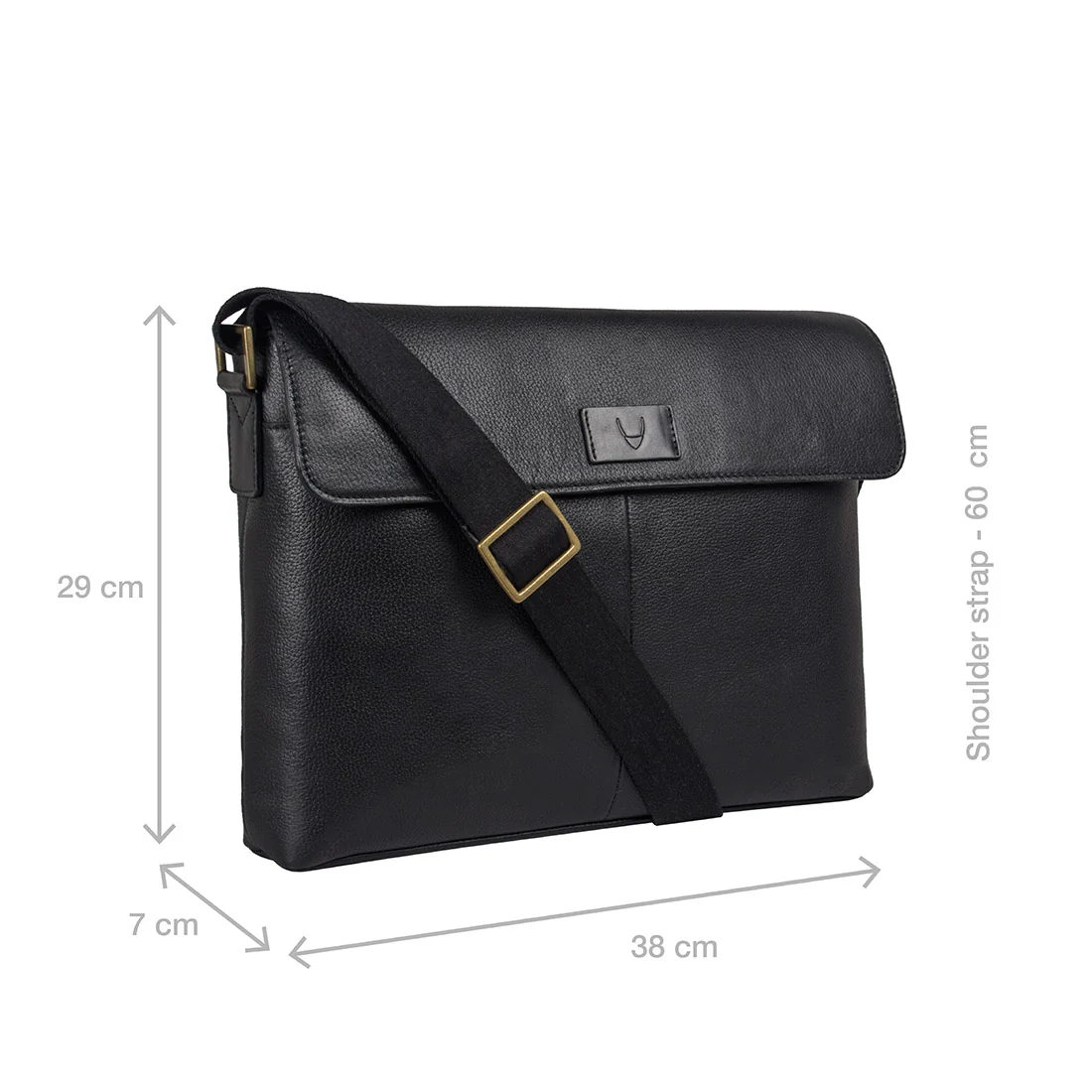 Ee Pluto 01 Black Leather  Messenger Bag - Image 4