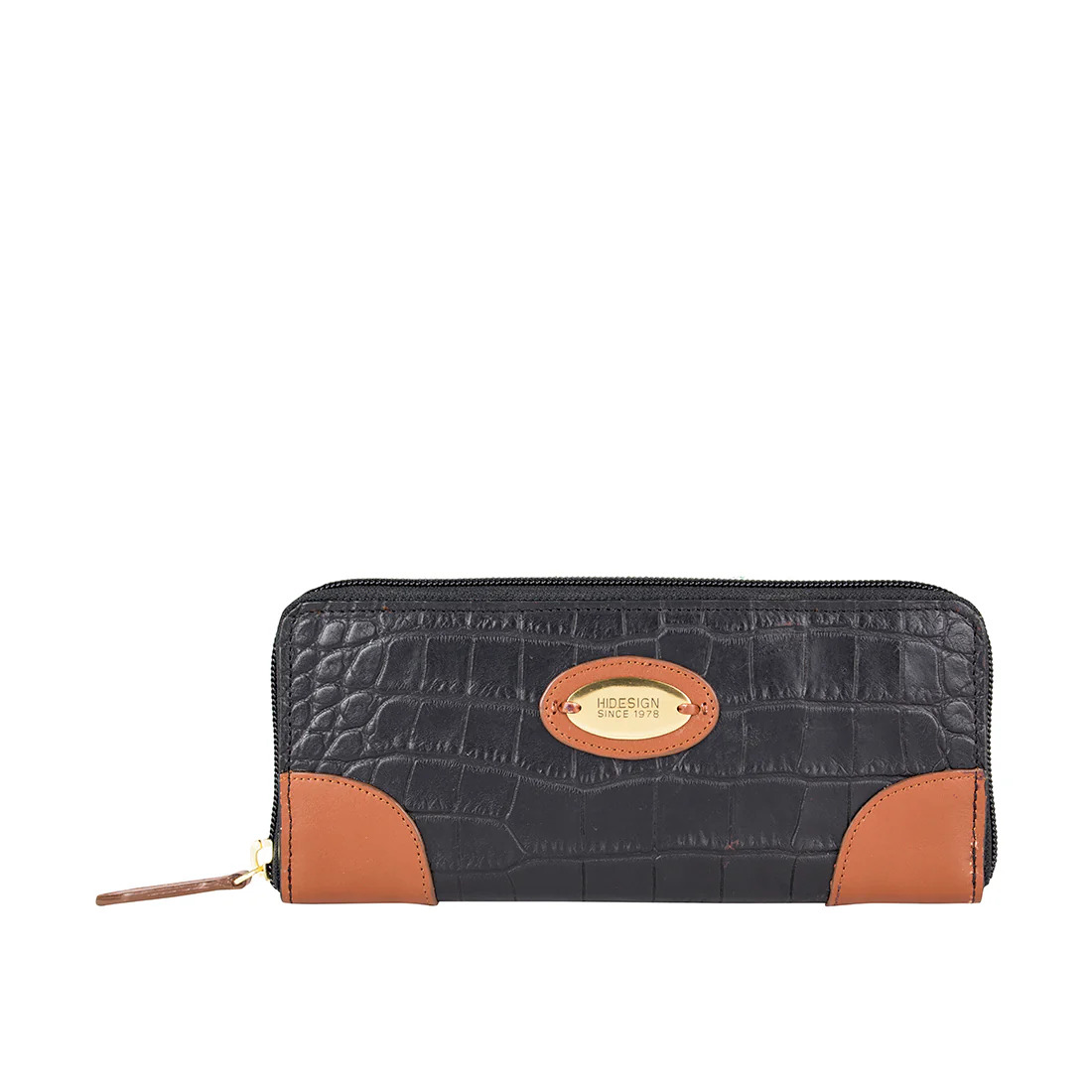 Ee Saturn W2 Black Leather Zip Around Wallet
