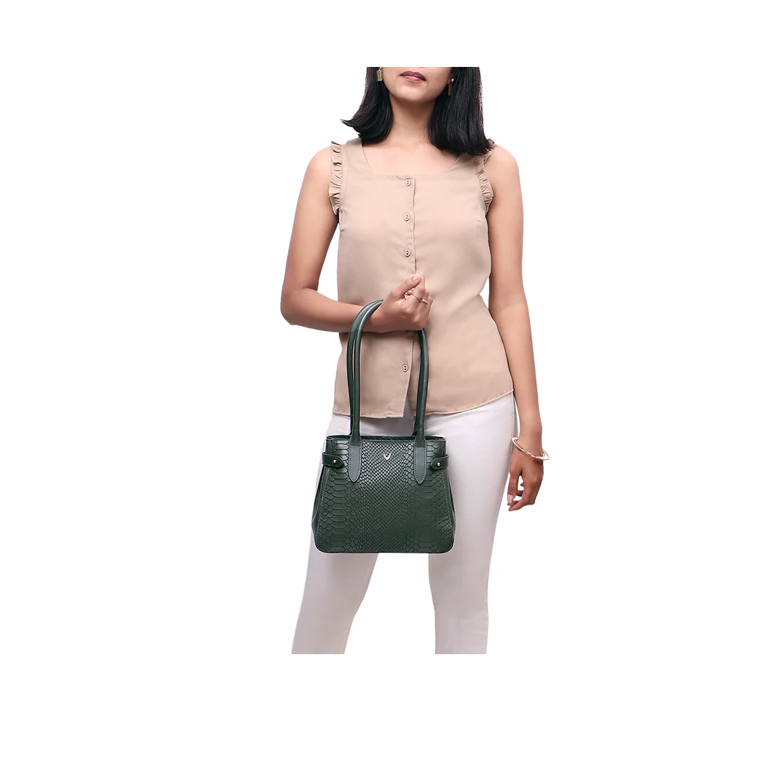 Ee Shanghai 03 Green Leather Shoulder Bag - Image 5