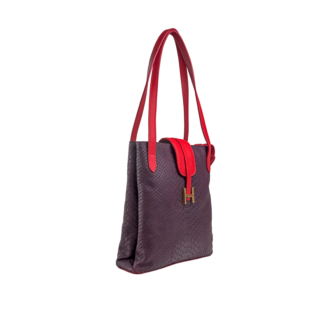 Ee Silvia 01 Purple Leather Shoulder Bag - Image 3