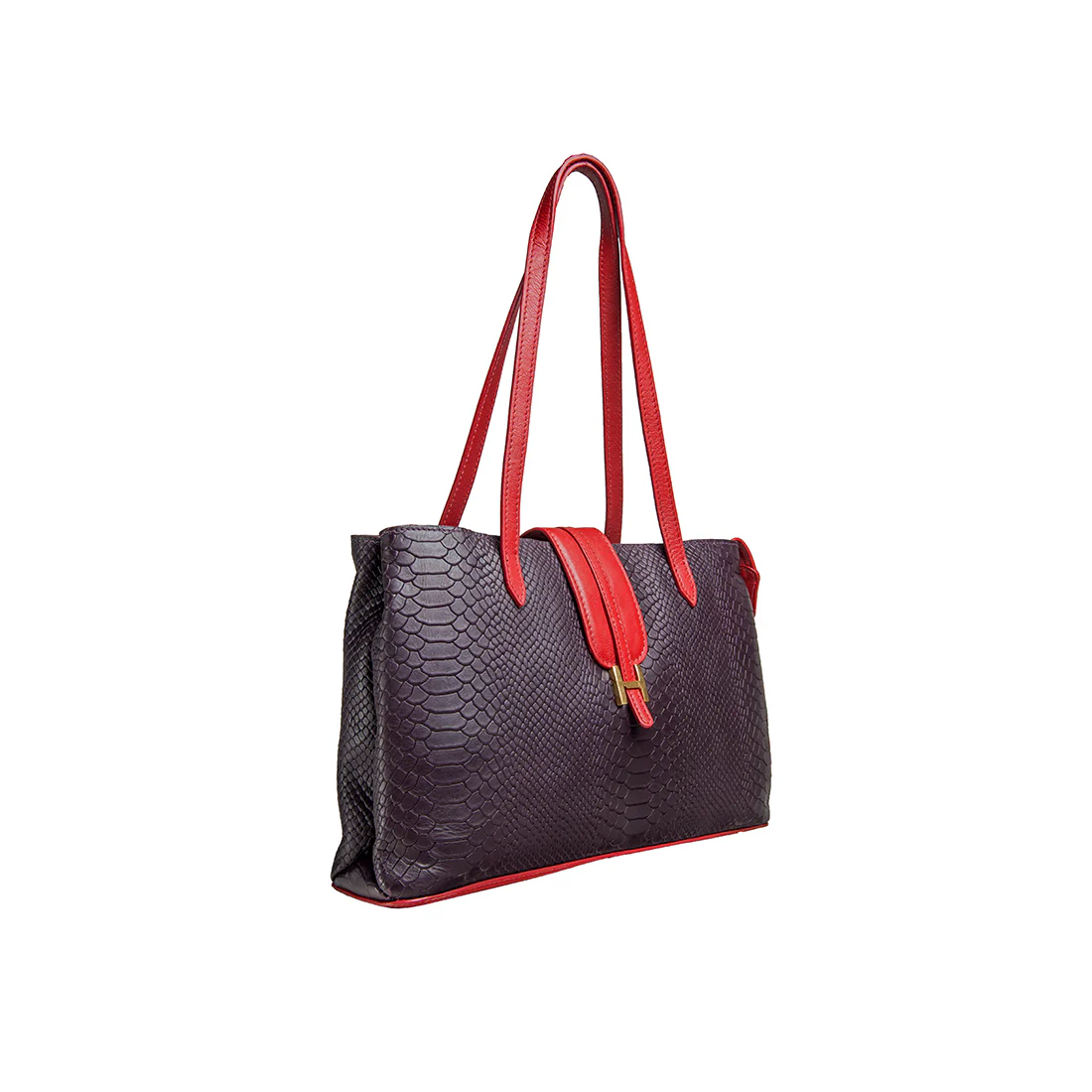 Ee Silvia 02 Purple Leather Tote Bag - Image 2