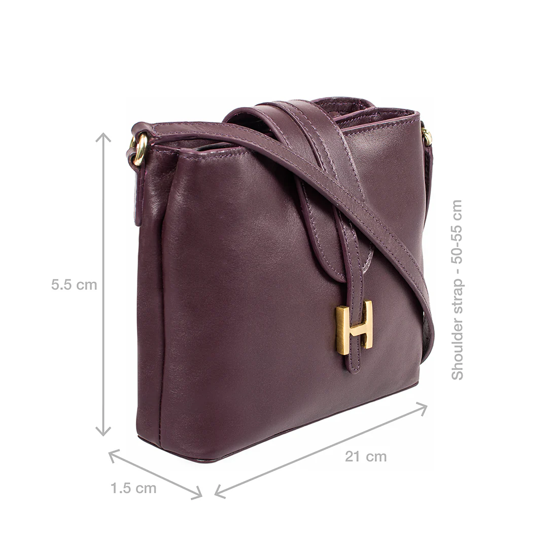 Ee Silvia 03 Purple Leather Sling Bag - Image 3