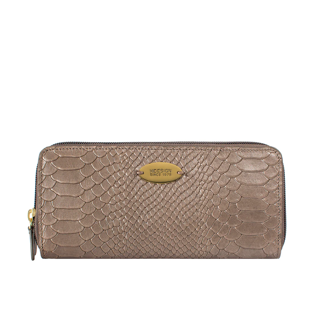 Ee Taurus W2 Silver Leather Double Zip Around Wallet - Image 2