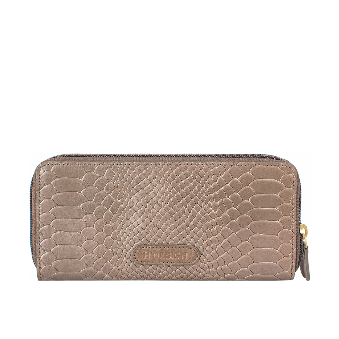 Ee Taurus W2 Silver Leather Double Zip Around Wallet - Image 4