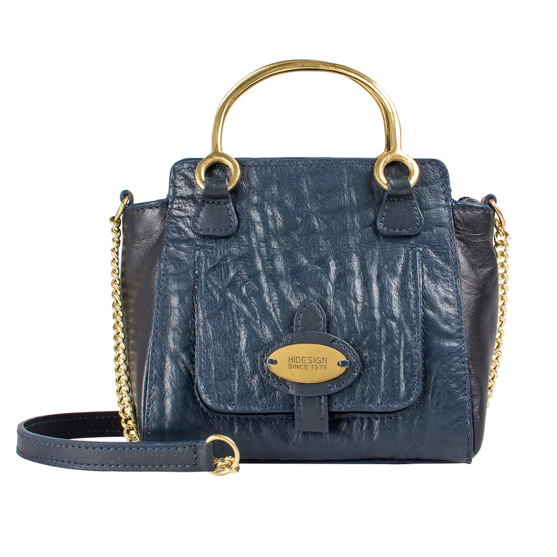 Ee Wanda Blue Leather Mini Bag