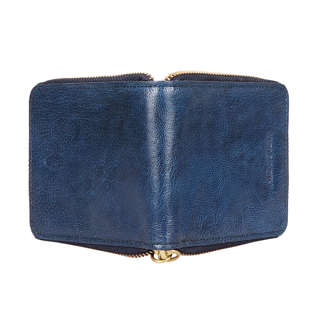 Eijo W7 Blue Leather Zip Around Wallet - Image 6