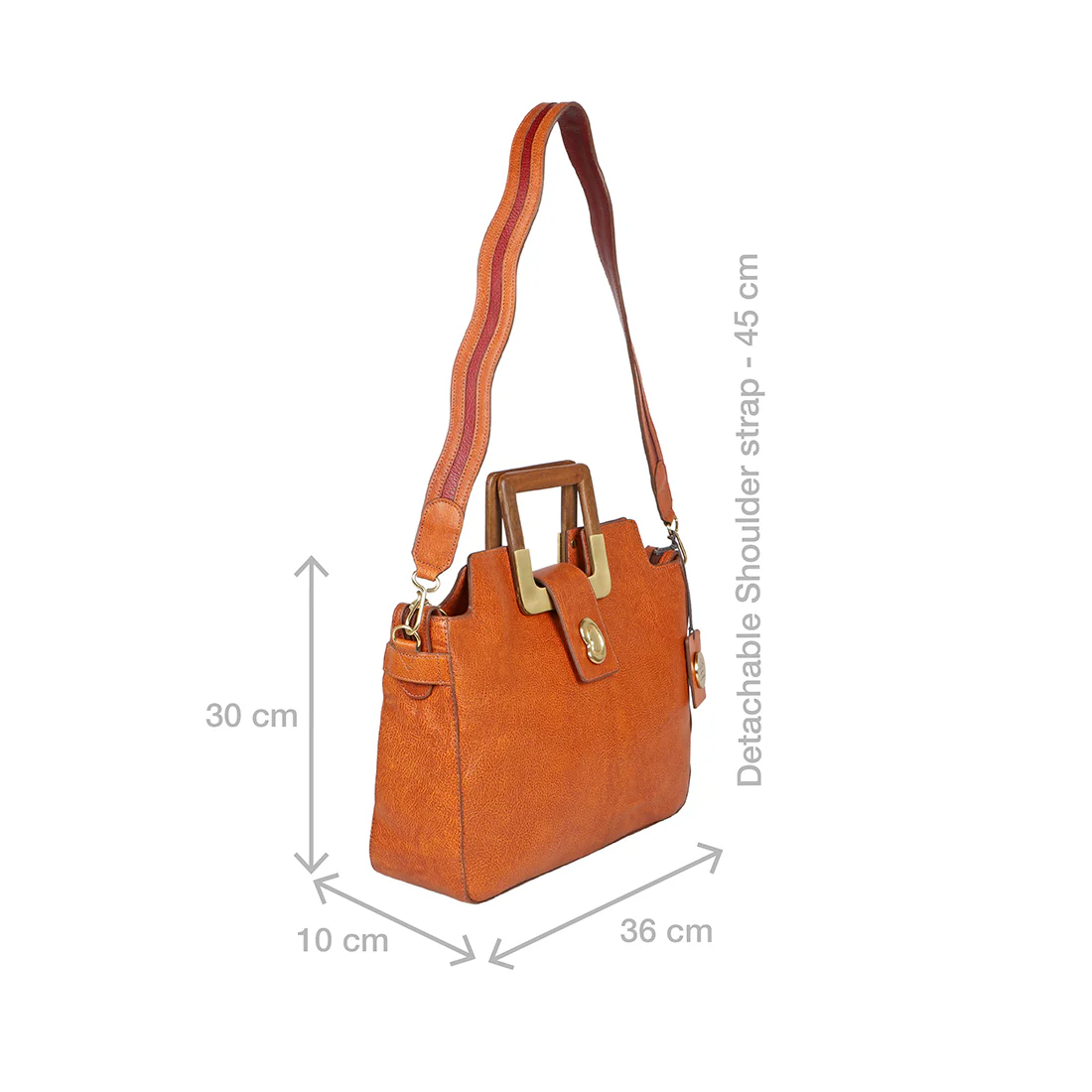 Eiko 02 Orange Leather Shoulder Bag - Image 2