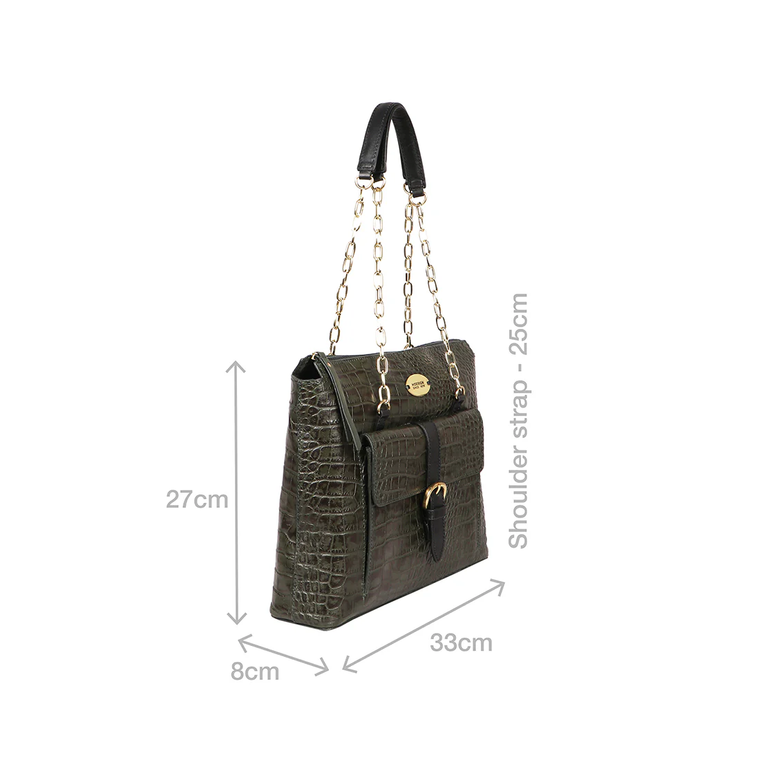 Eliza 01 Sb Green Leather Tote Bag - Image 3