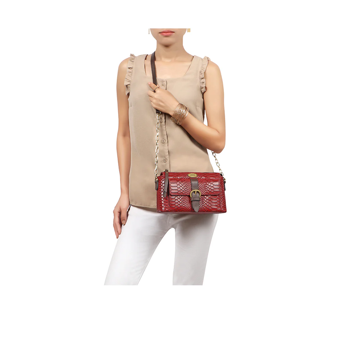 Eliza 03 Sb Red Leather Sling Bag - Image 6