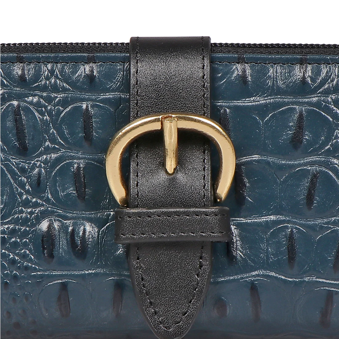 Eliza W1  Sb Blue Leather Zip Around Wallet - Image 5