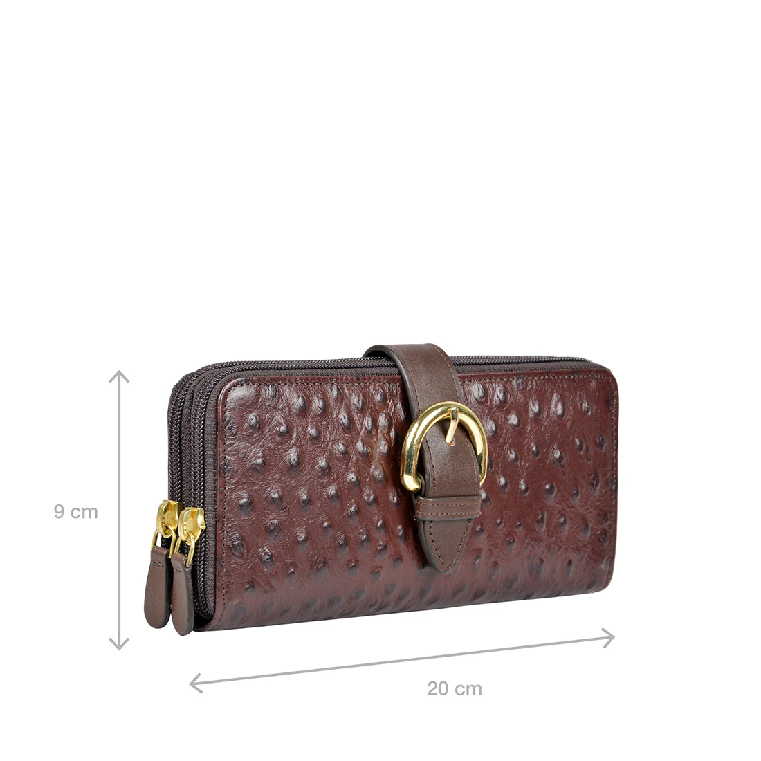 Eliza W2  Sb Brown Leather Double Zip Around Wallet - Image 3