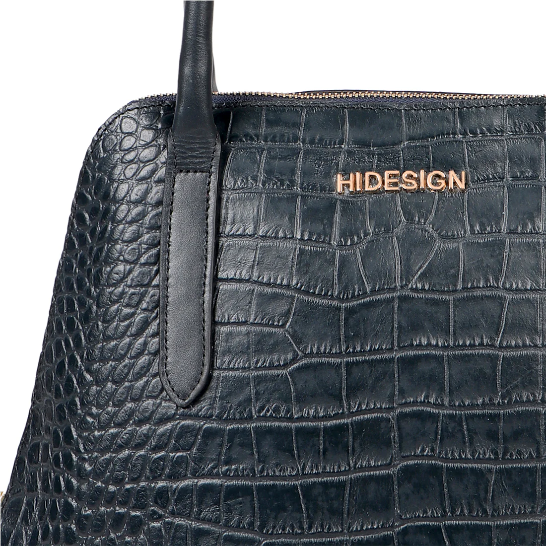 Ella 03 Blue Leather Tote Bag - Image 5