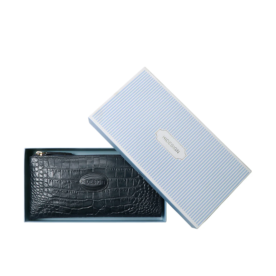 Ella W1 Blue Leather Zip Around Wallet - Image 7