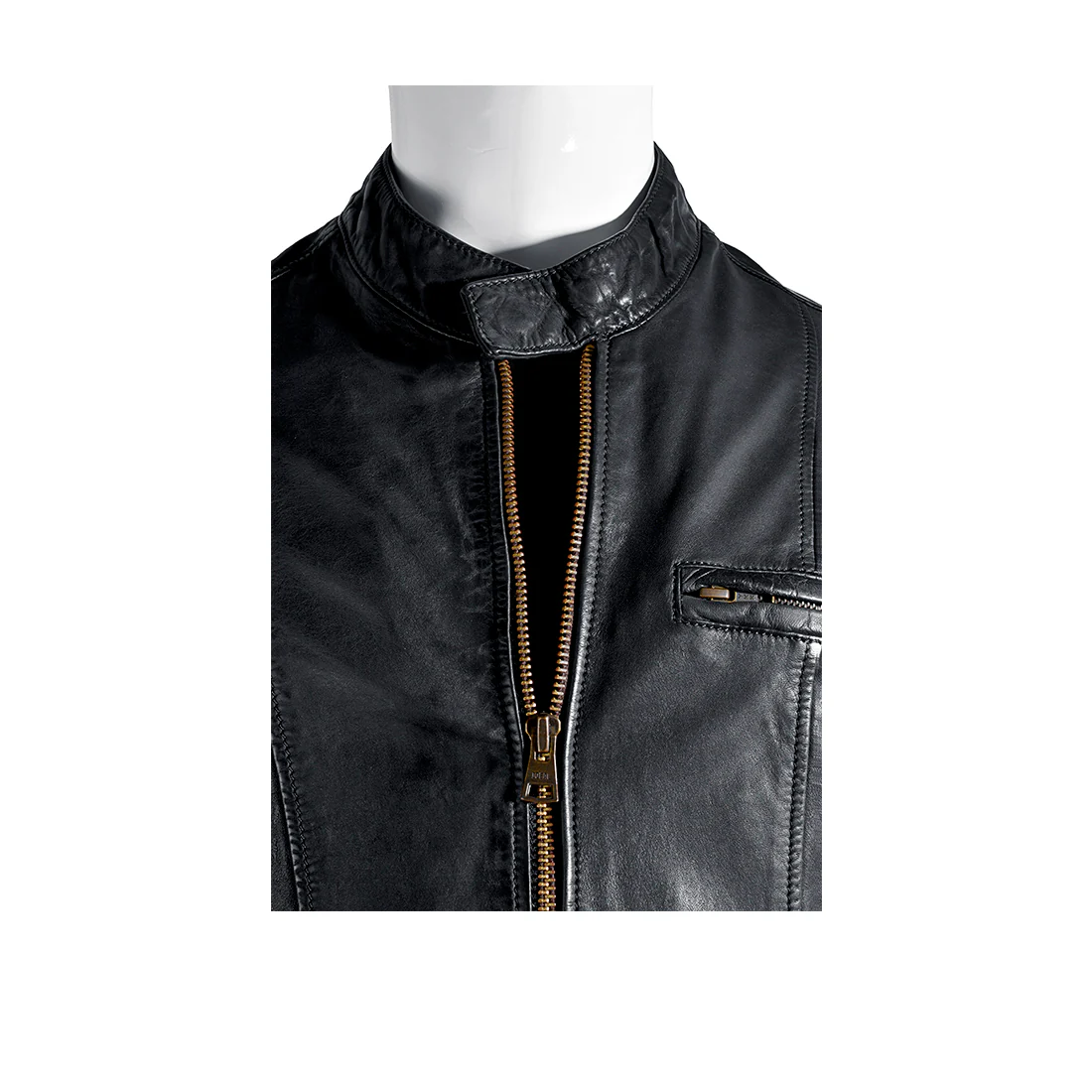 Elvis Presley Men's Black Moto Style Leather Jacket - Image 4