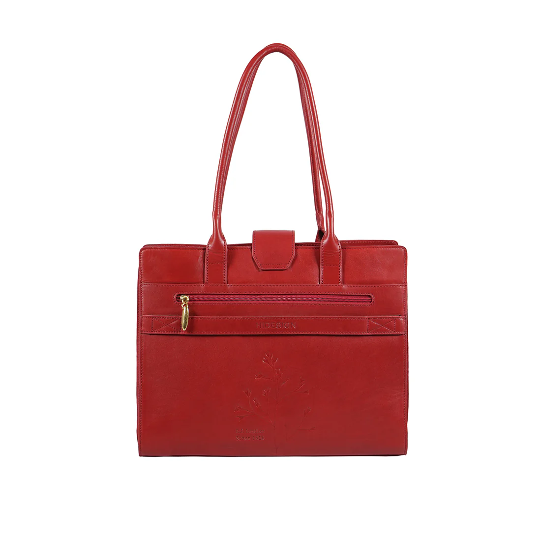 Enchanted 02 Red Leather Tote Bag - Image 4