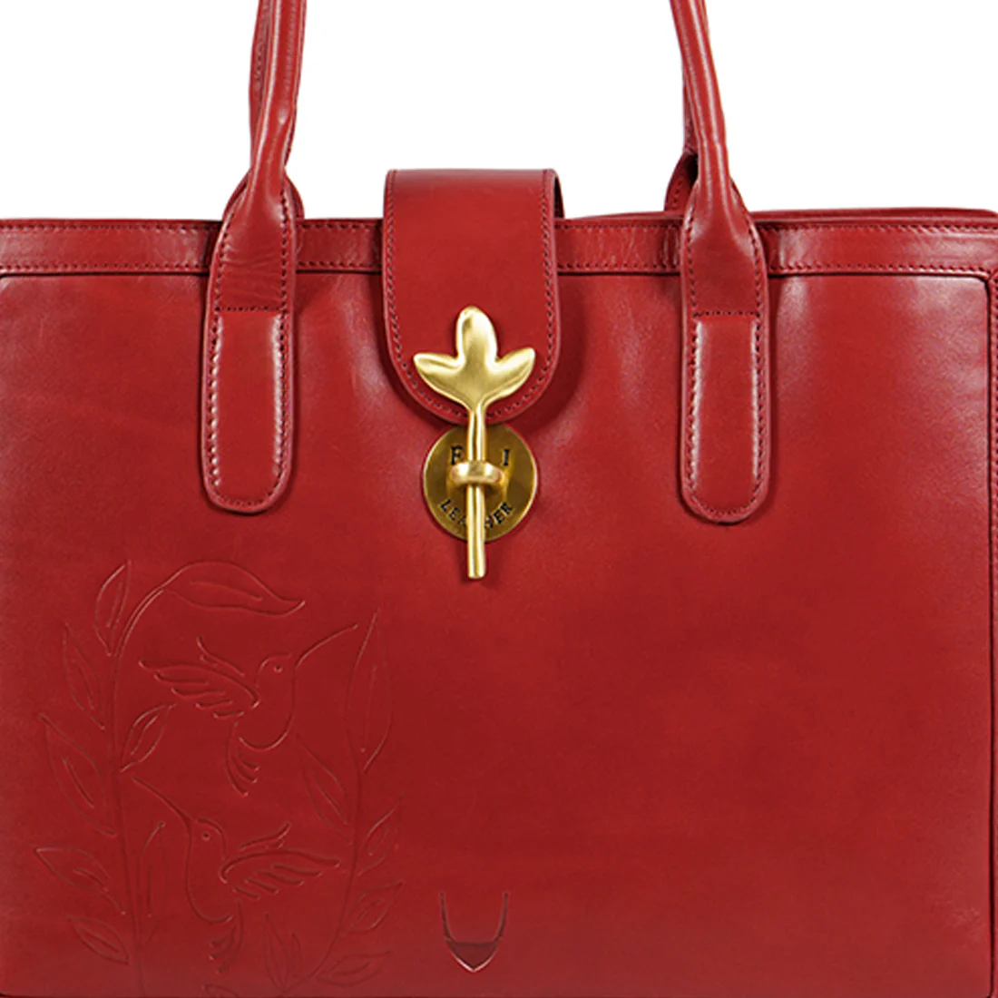 Enchanted 02 Red Leather Tote Bag - Image 5