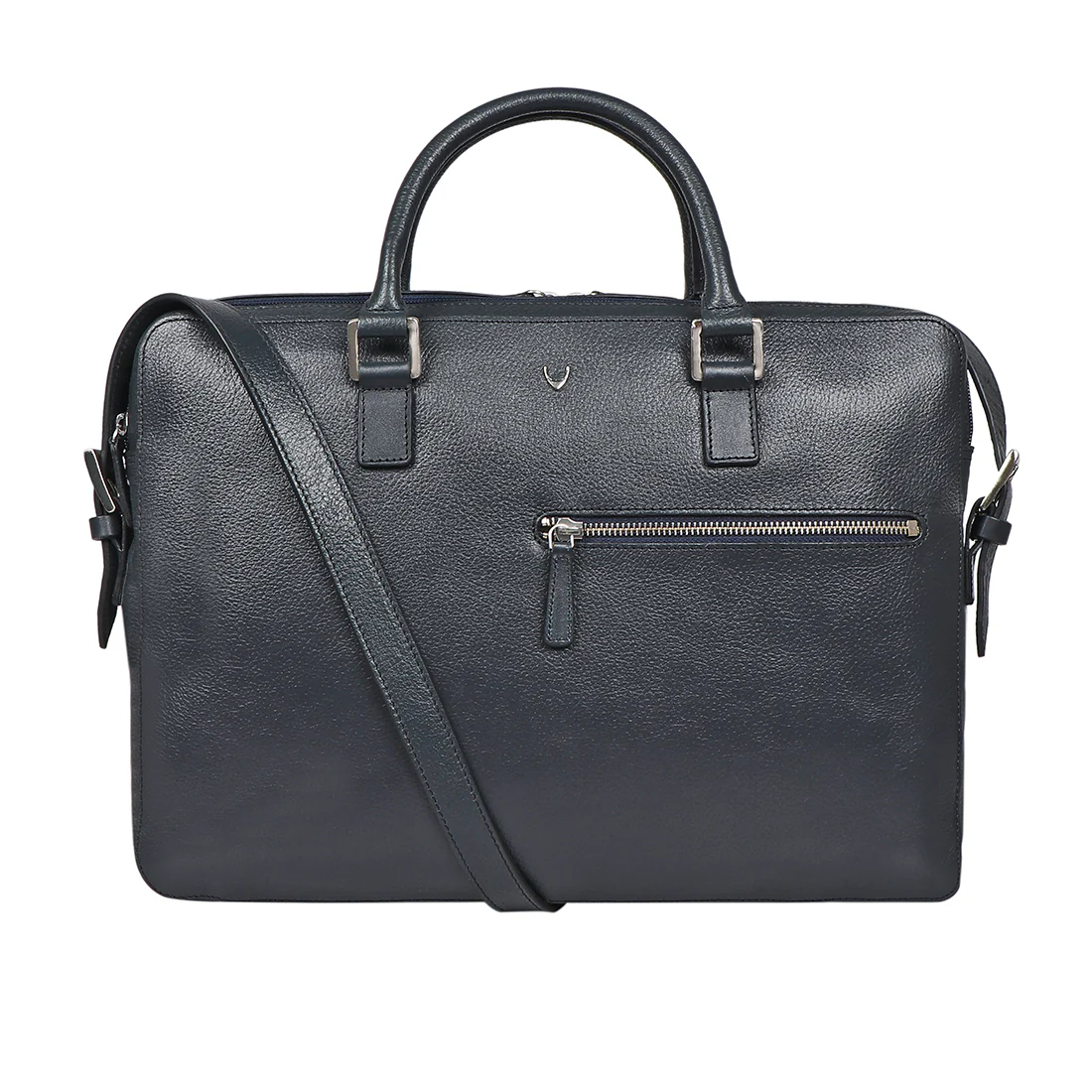 Enzo 01 Blue Leather Laptop Bag - Image 2