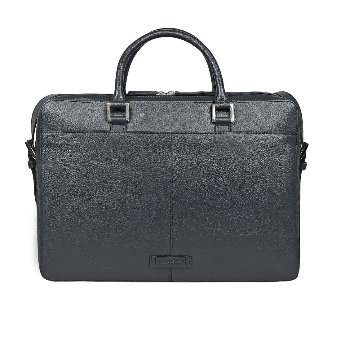 Enzo 01 Blue Leather Laptop Bag - Image 4