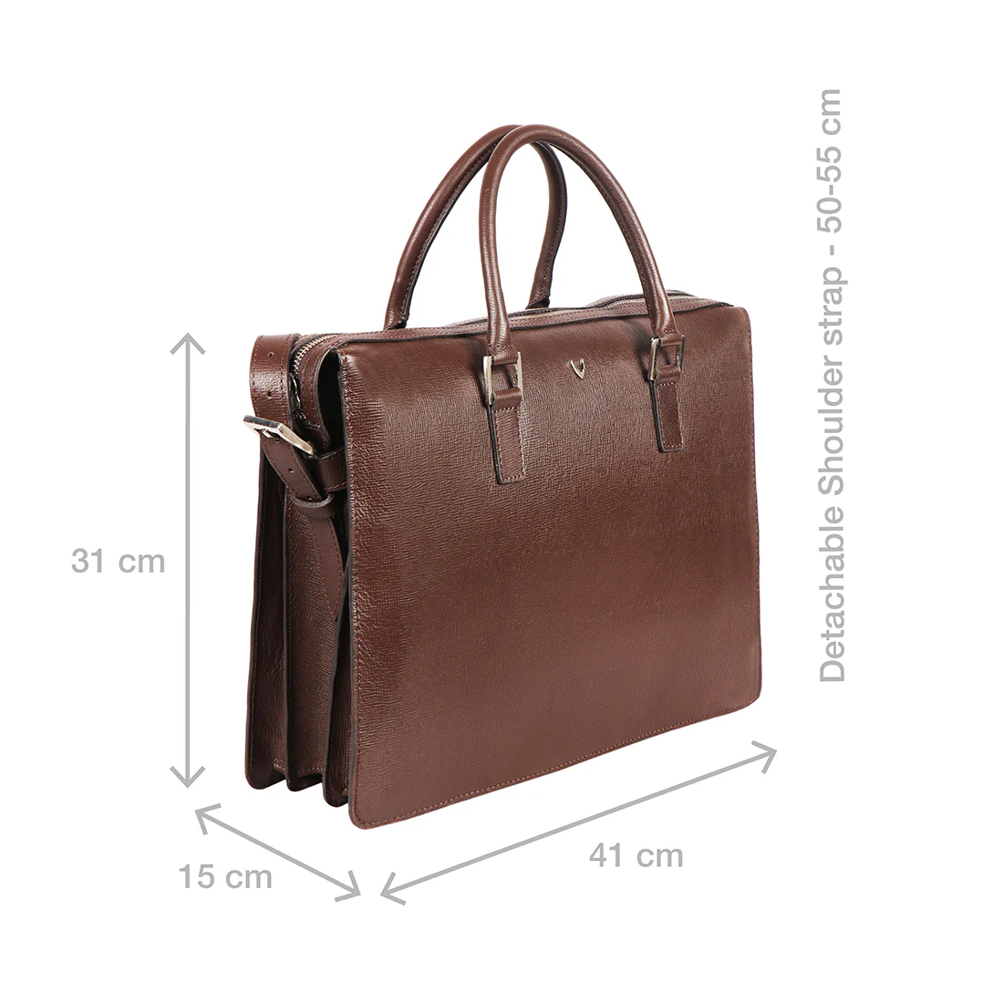 Enzo 02 Brown Leather Laptop Bag - Image 2