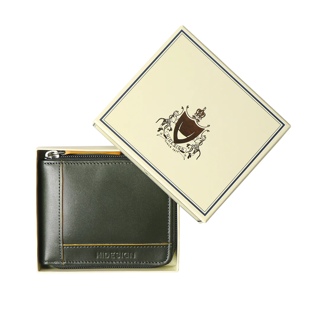Enzo W3 Green Leather Zip Around Wallet - Image 7