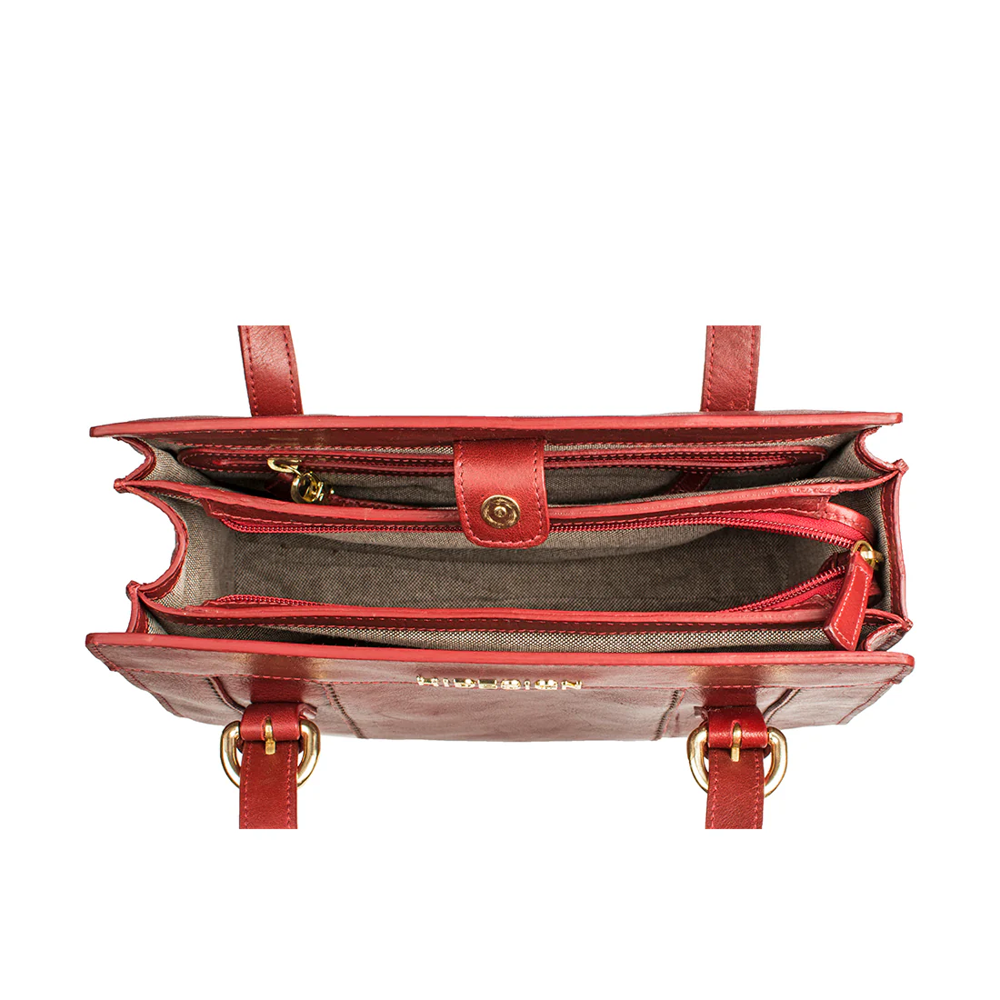 Ersa 03 Red Leather Tote Bag - Image 4