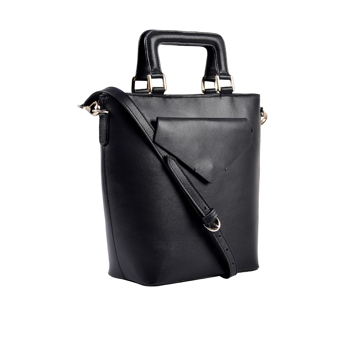 Evolve 01 Black Leather Satchel - Image 3