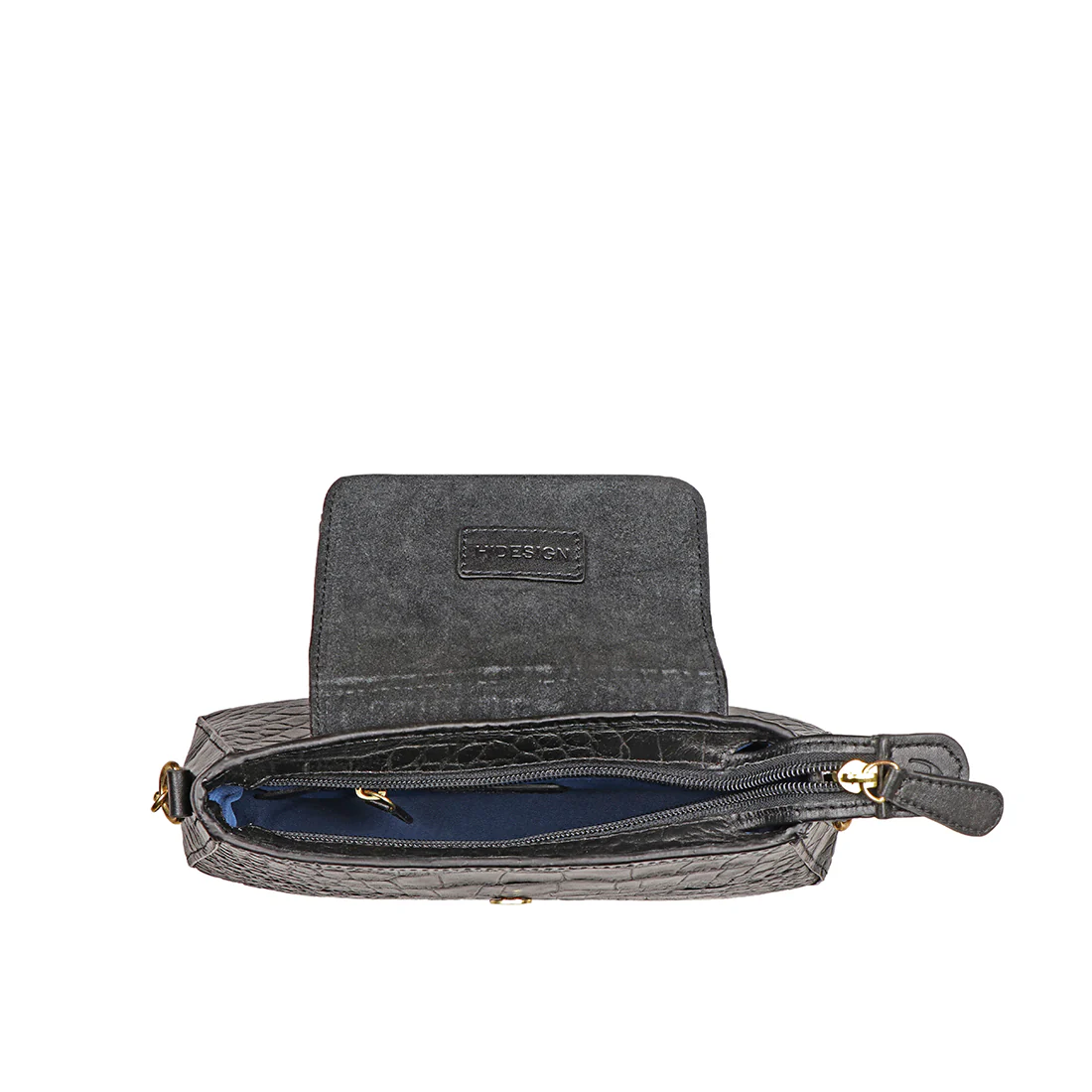 Fiona 03 Black Leather Sling Bag - Image 4