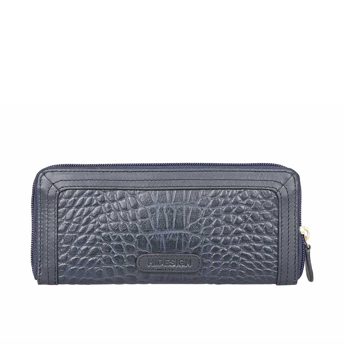 Fl Natalia W2  Blue Leather Zip Around Wallet - Image 3