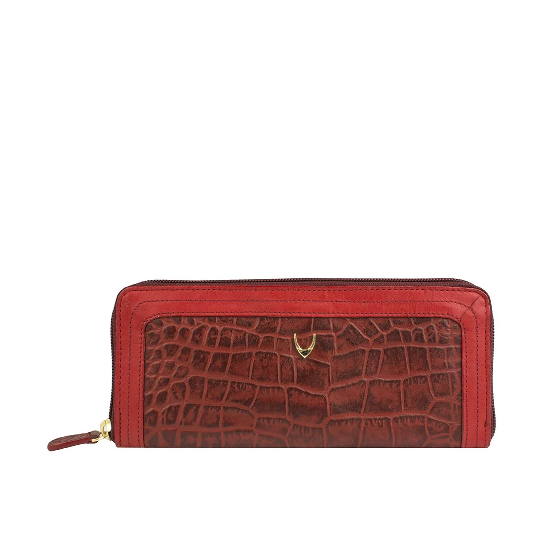 Fl Natalia W2 Red Leather Zip Around Wallet