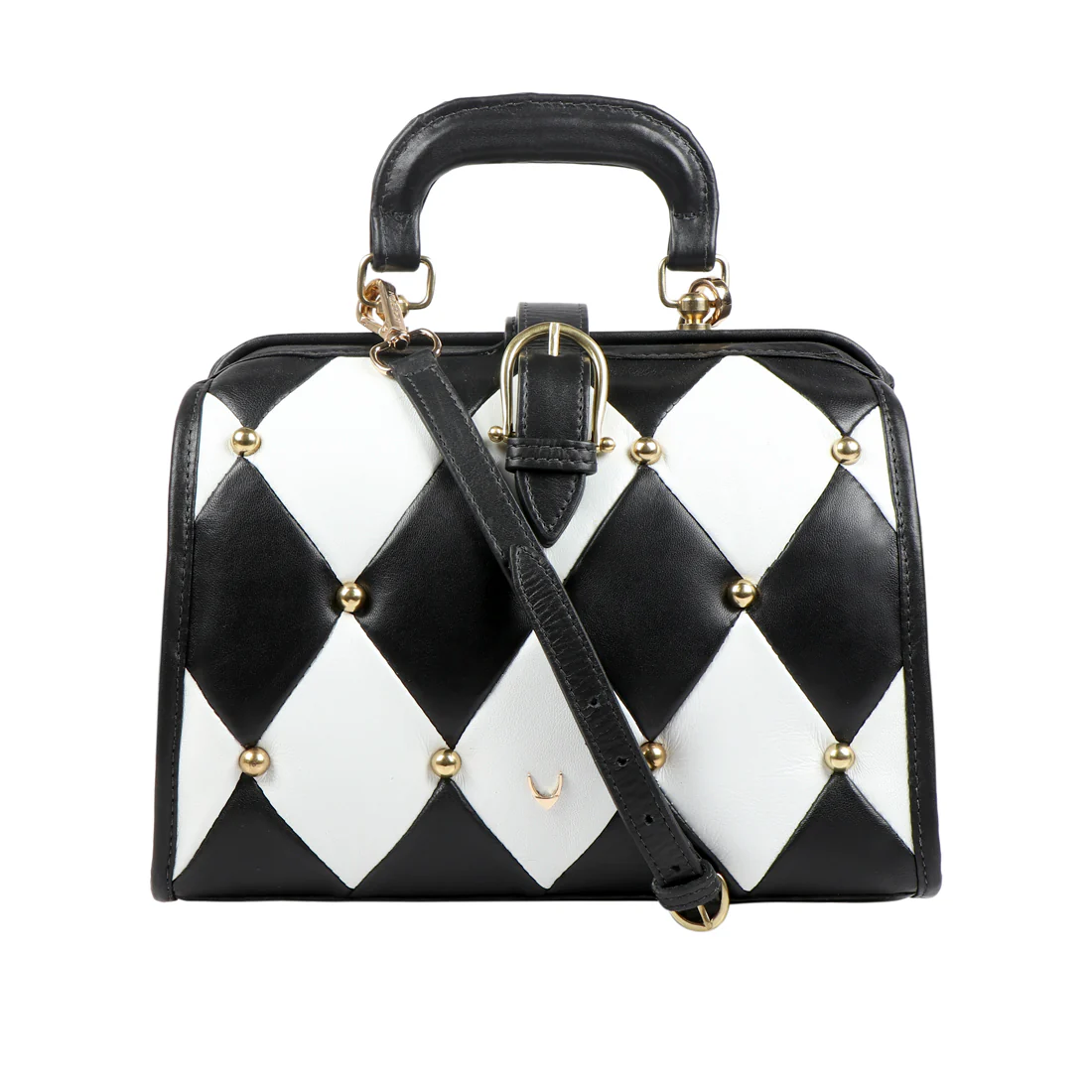 Flapper Girl 02 Black Leather Satchel