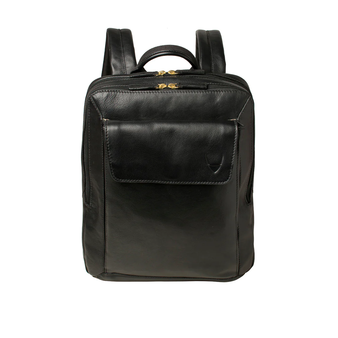 Flint Black Leather Backpack