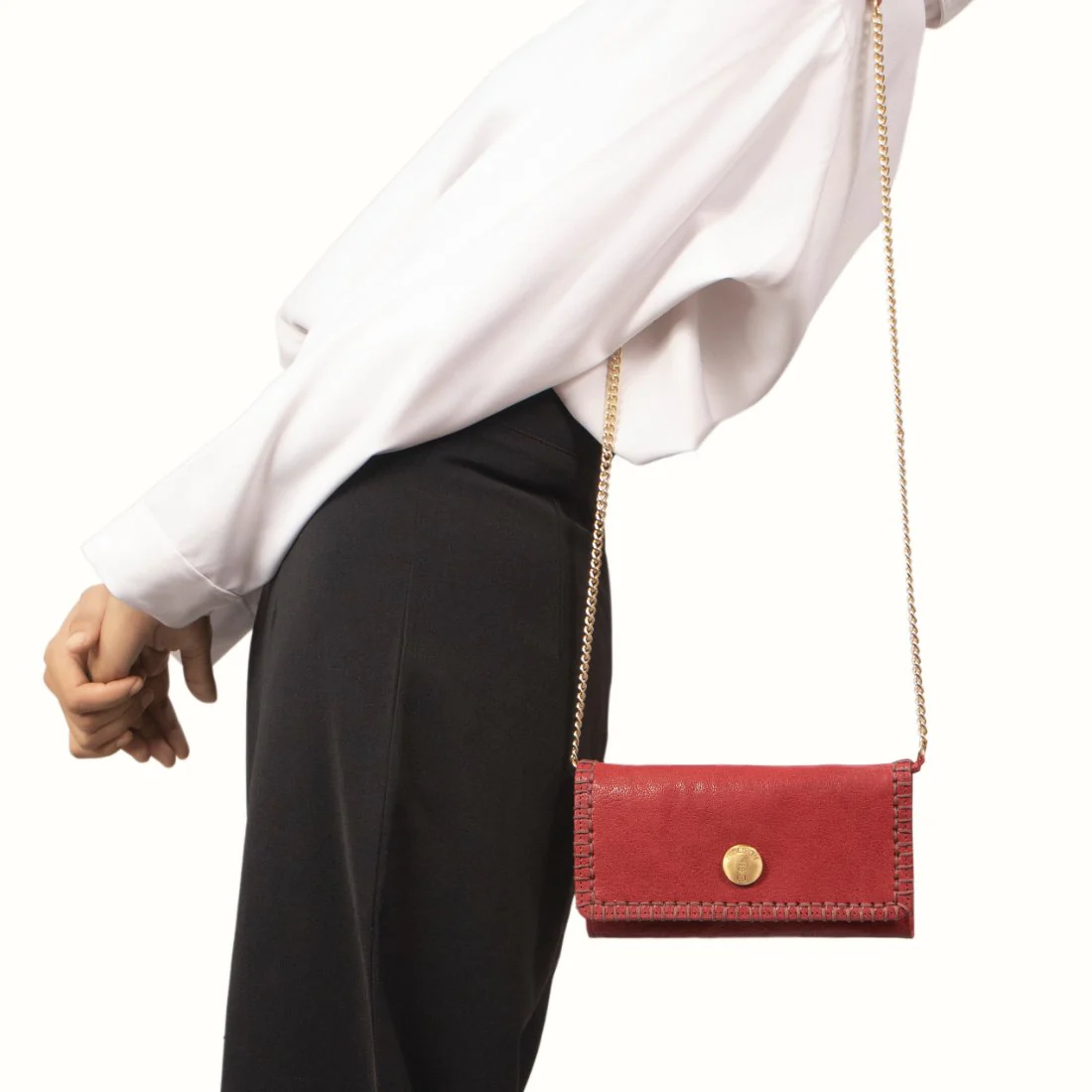 Flourish - W1 Red Leather Sling Wallet - Image 2