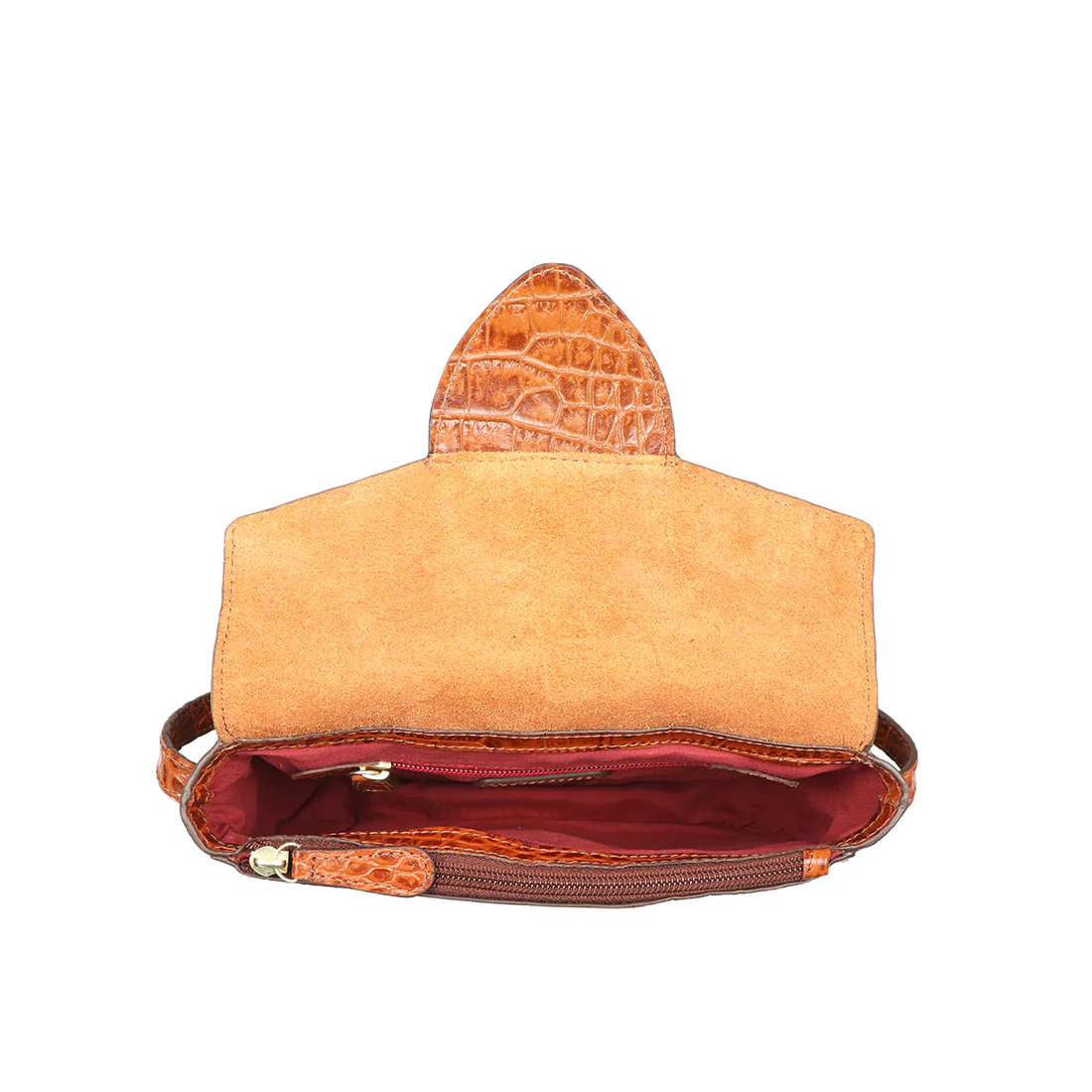 Fontana Orange Leather Sling Bag - Image 5