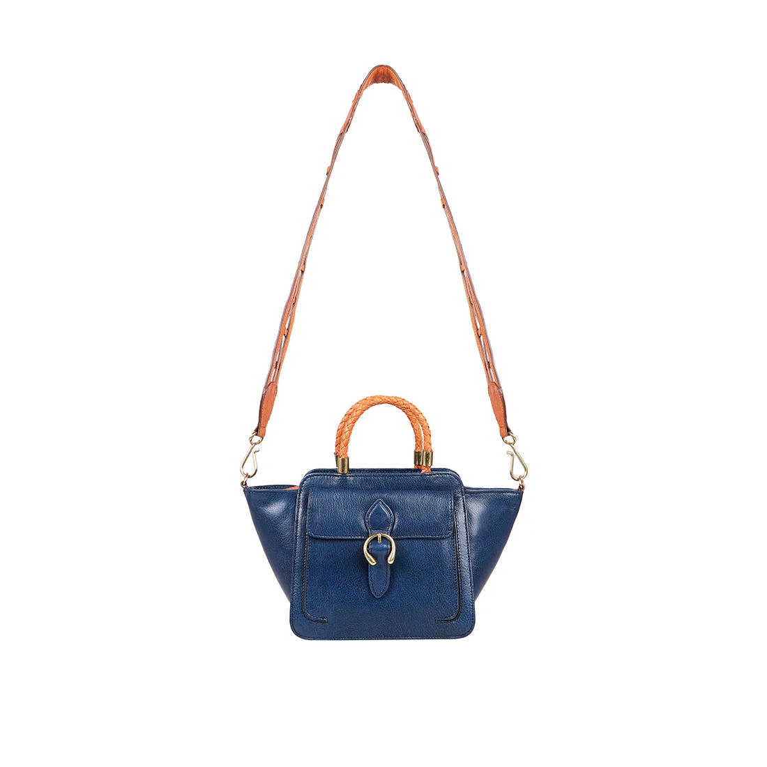 Forest 01 Blue Leather Satchel