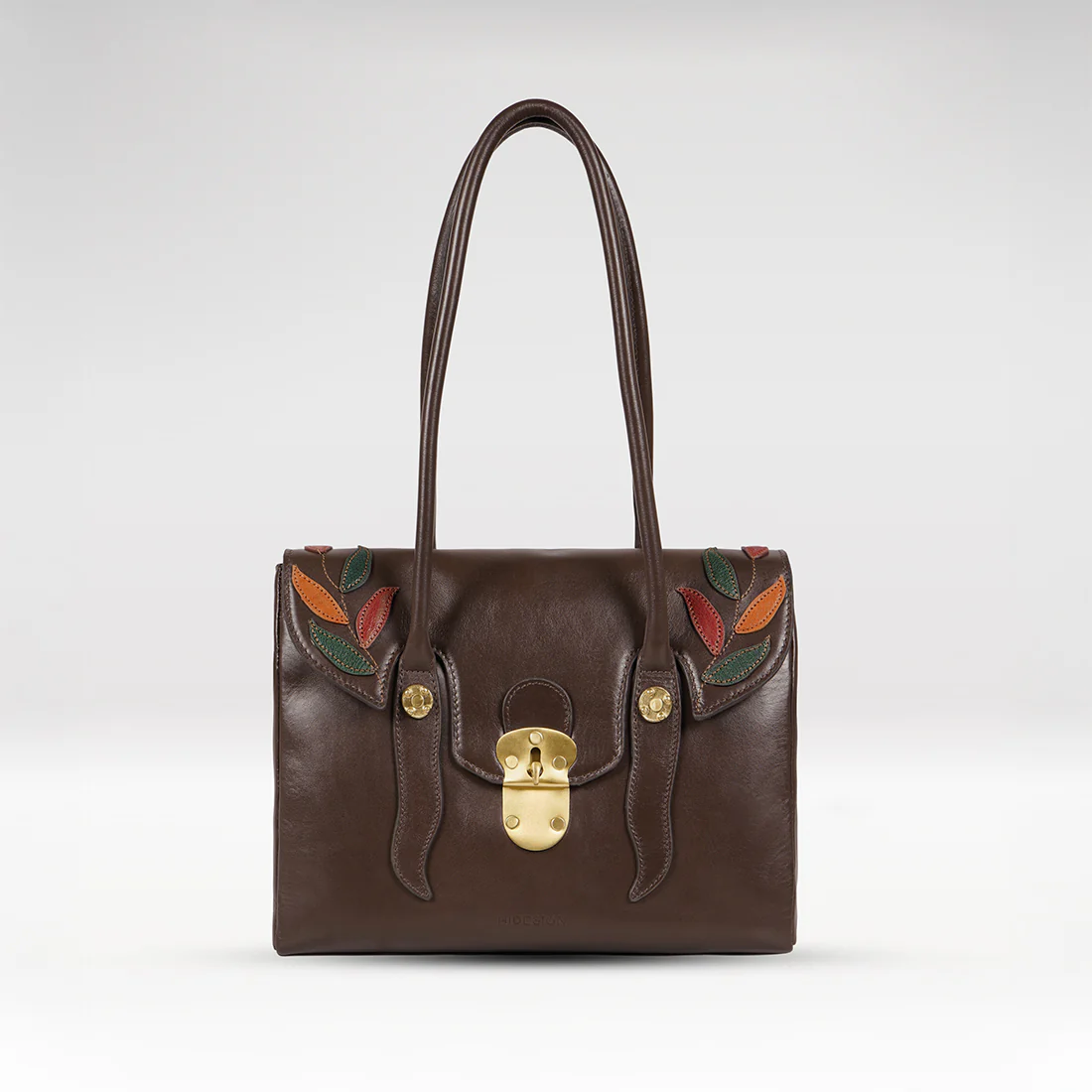 Forest 02 Brown Leather Tote Bag