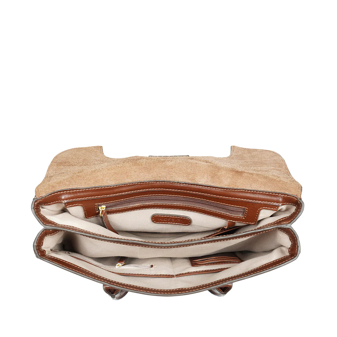 Forest 02 Tan Leather Tote Bag - Image 6