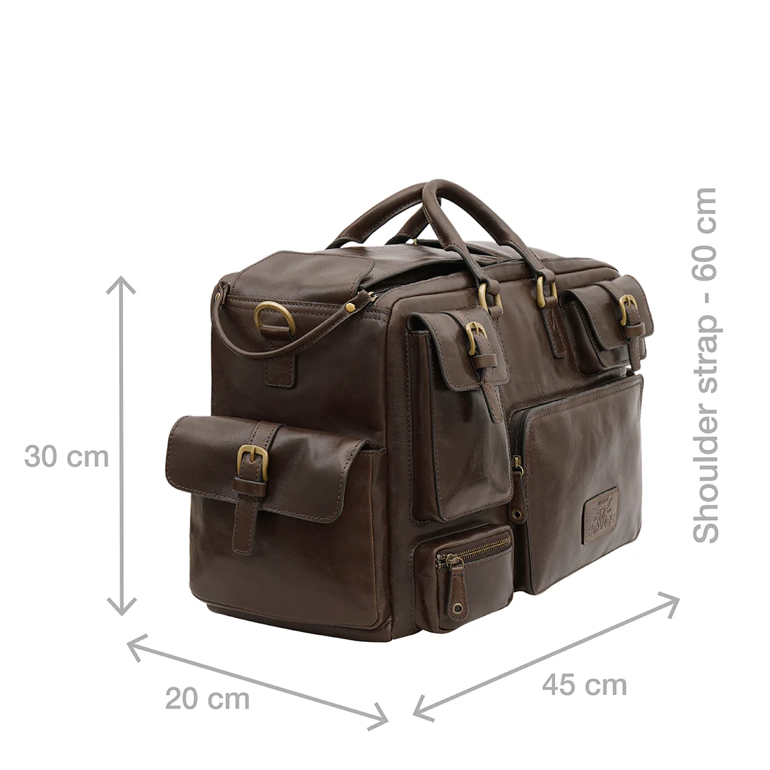 Fort Worth 04 Brown Leather Duffle Bag - Image 3