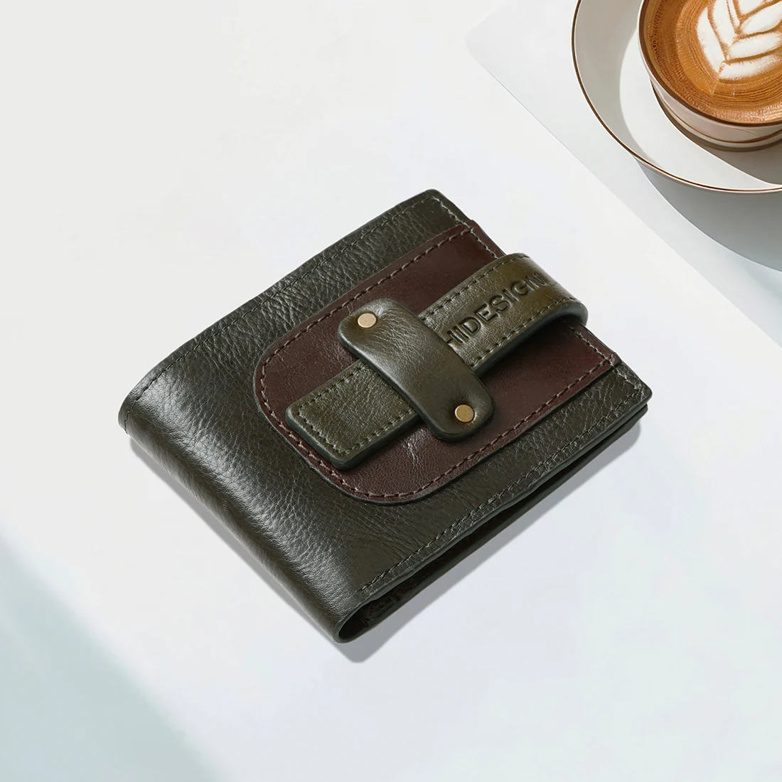 Fort Worth W1 Green Leather Bi-Fold Wallet - Image 2