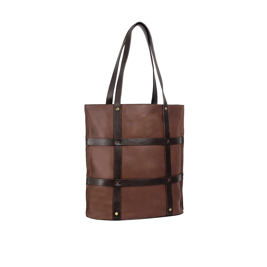 Freedom 02 Tan Leather Tote Bag - Image 2