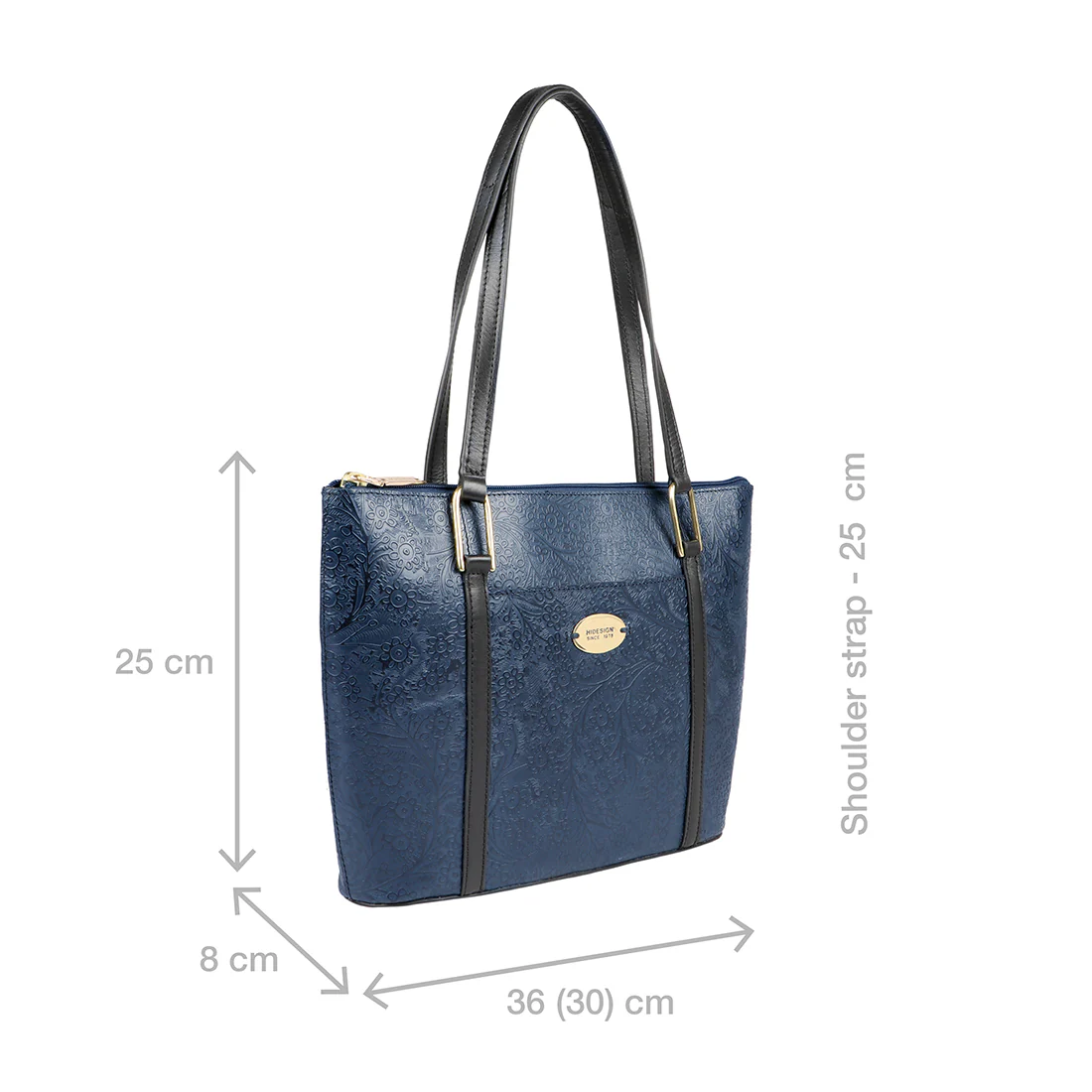 Fuschia 01 Sb Blue Leather Tote Bag - Image 2