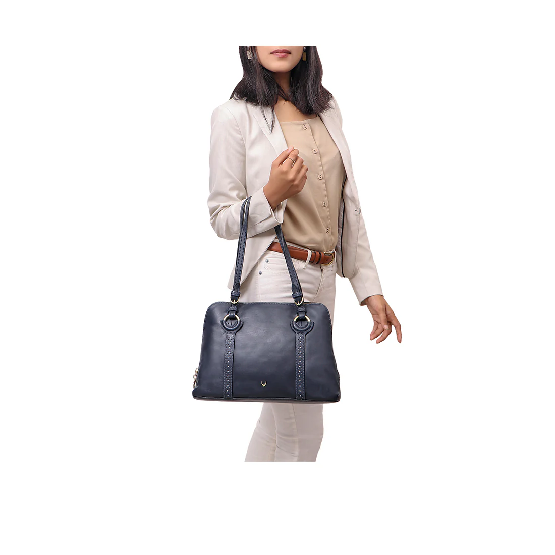Gatsby 02 Blue Leather Tote Bag