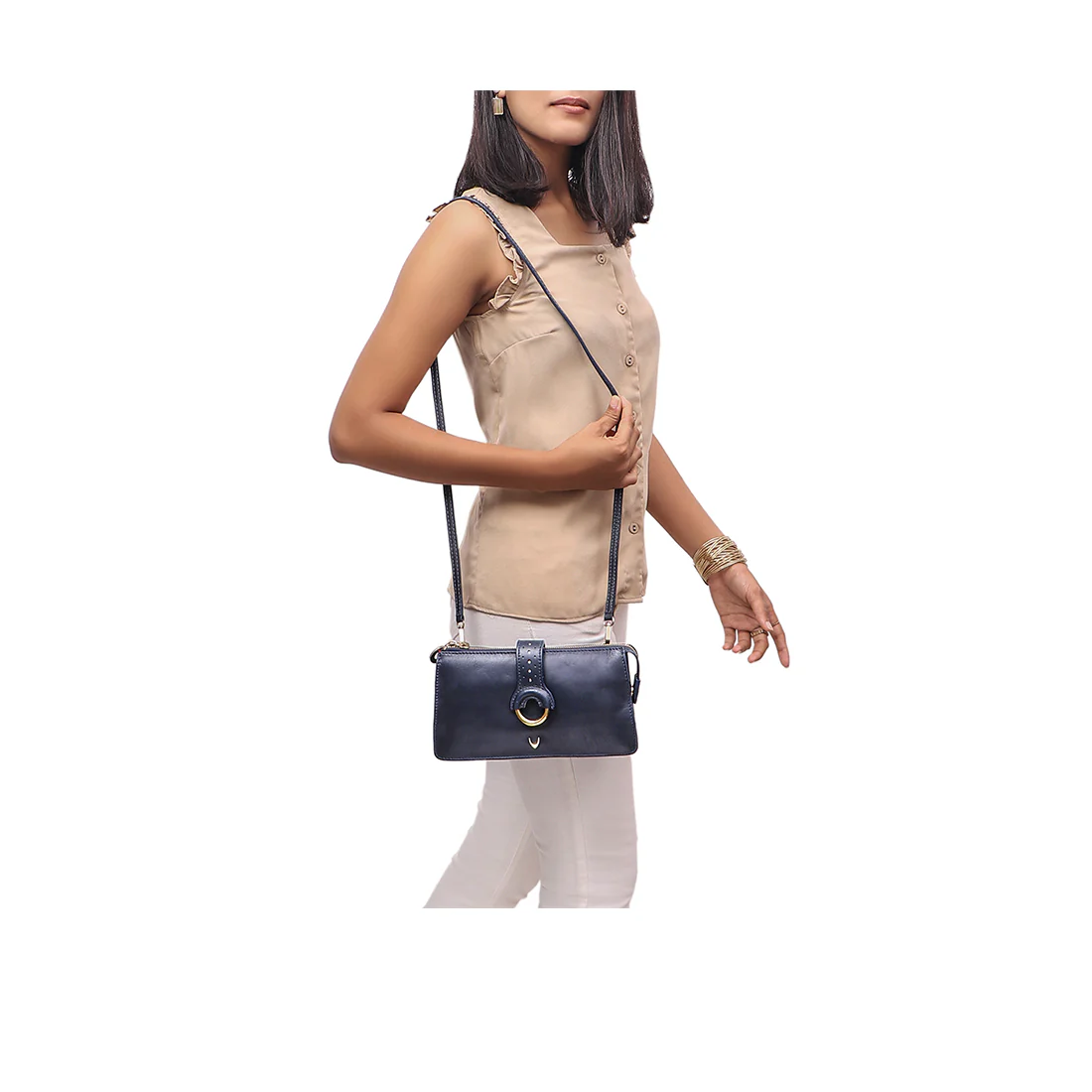Gatsby 04 Blue Leather Sling Bag - Image 5